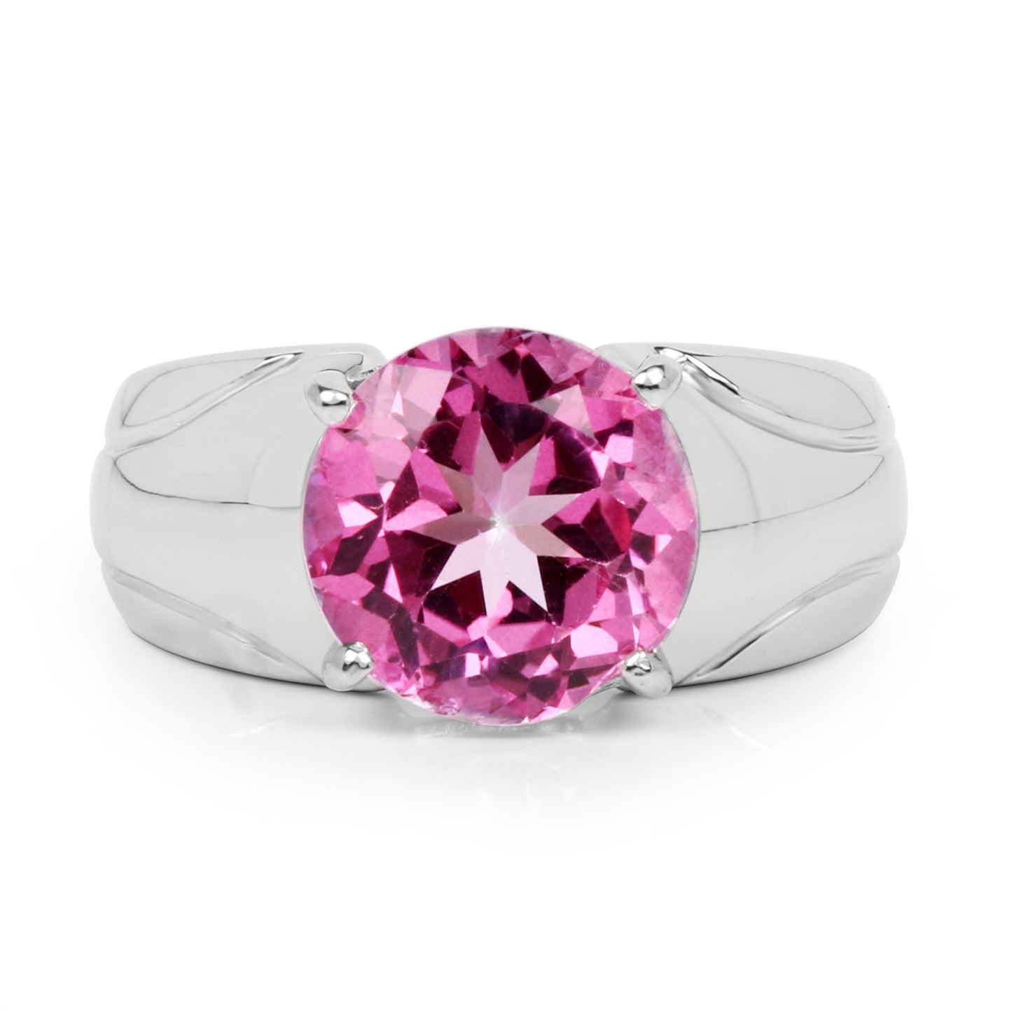 Genuine Pink Topaz Sterling Silver Ring