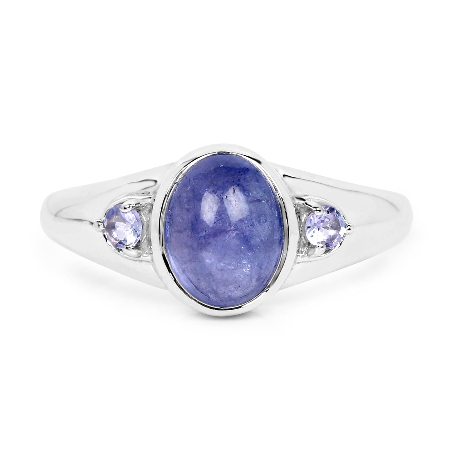 Genuine Tanzanite Sterling Silver Graduated RingEmbrace