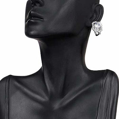 BridalMe 14.18CTW White Cubic Zirconia .925 Sterling Silver Earrings