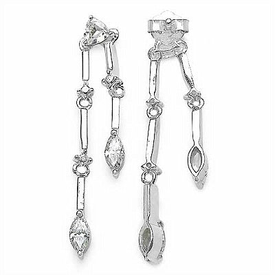 1.90CTW White Cubic Zircon .925 Sterling Silver Earrings