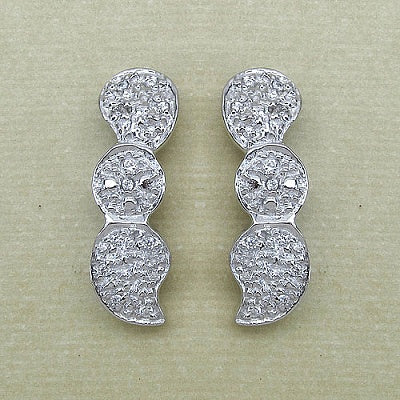 0.24CTW White Cubic Zircon .925 Sterling Silver Earrings