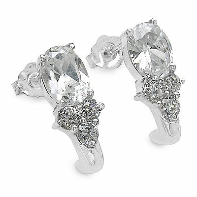 3.92CTW White Cubic Zircon .925 Sterling Silver Earrings