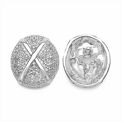 0.16CTW White Cubic Zircon .925 Sterling Silver Earrings