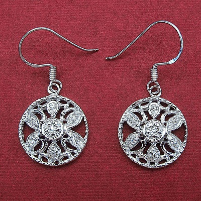 0.14CTW White Cubic Zircon .925 Sterling Silver Earrings