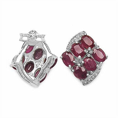 3.00CTW Genuine Ruby .925 Sterling Silver Earrings