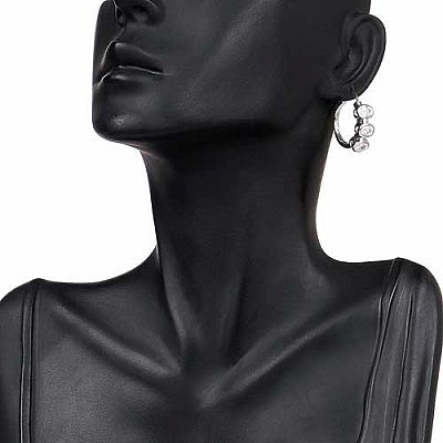 BridalMe 4.32CTW White Cubic Zirconia .925 Sterling Silver Hoops Earrings