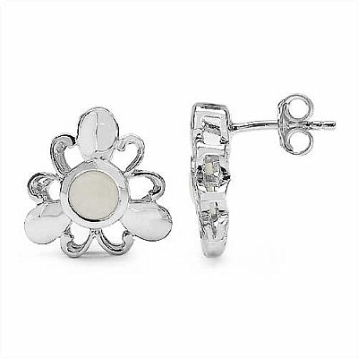 0.10CTW Genuine Opal .925 Sterling Silver Earrings