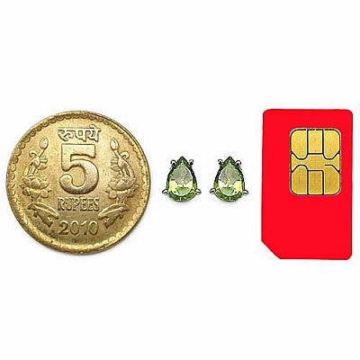 1.50CTW Genuine Peridot Pears Shaped .925 Sterling Silver Studs