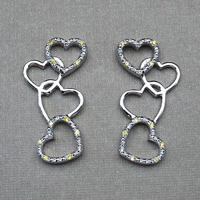 0.40CTW Yellow Cubic Zircon .925 Sterling Silver Earrings