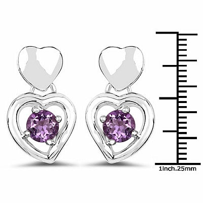 1.80CTW Genuine Amethyst .925 Sterling Silver Earrings