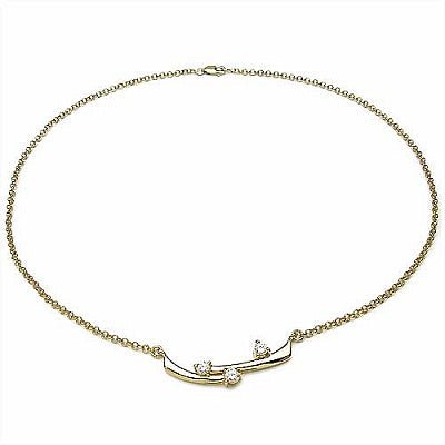 1.11CTW White Cubic Zircon .925 Sterling Silver Gold Plating Necklace