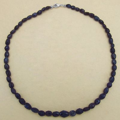 131.00CTW Dyed Sapphire 18.25Inches Long Beaded Necklace