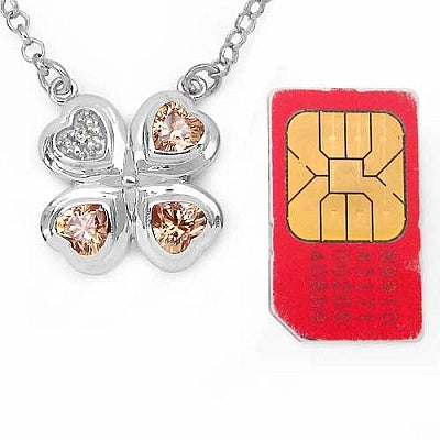 2.87CTW Genuine Champagne Cubic Zircon & White Cubic Zircon .925 Sterling Silver Pendant