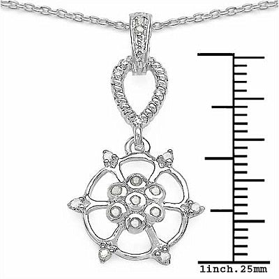 0.15CTW Genuine White Diamond .925 Sterling Silver Pendant