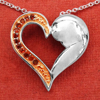 0.12CTW Red Cubic Zircon .925 Sterling Silver Pendant