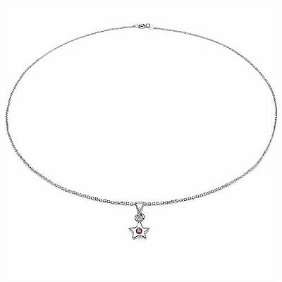 0.06CTW Genuine Ruby Solitaire .925 Sterling Silver Pendant