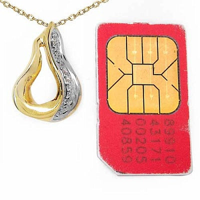 0.09CTW White Cubic Zircon 14K Yellow Gold Plated .925 Sterling Silver Pendant