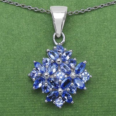 1.38CTW Genuine Tanzanite .925 Sterling Silver Pendant
