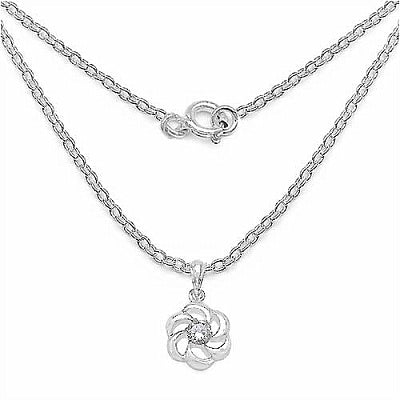 0.60CTW White Cubic Zircon .925 Sterling Silver Pendant
