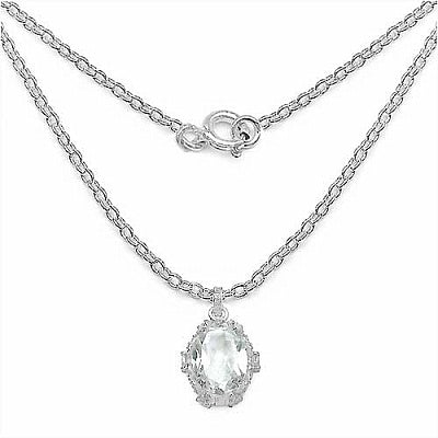 13.30CTW White Cubic Zircon .925 Sterling Silver Pendant