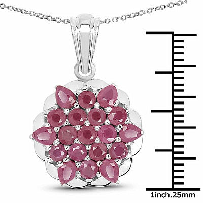 3.02CTW Genuine Ruby .925 Sterling Silver Pendant