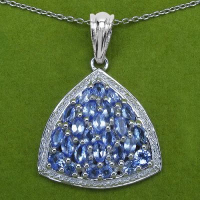 1.77CTW Genuine Tanzanite .925 Sterling Silver Pendant