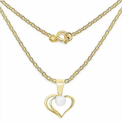 0.32CTW Genuine Pearl .925 Sterling Silver Gold Plating Pendant