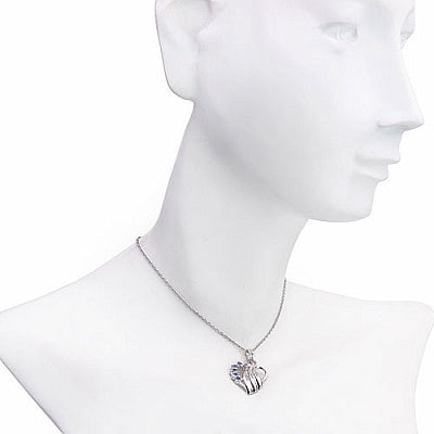 0.21CTW Genuine Tanzanite .925 Sterling Silver Heart Shape Pendant