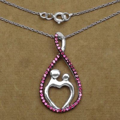0.50CTW Genuine Created Ruby .925 Sterling Silver Pendant
