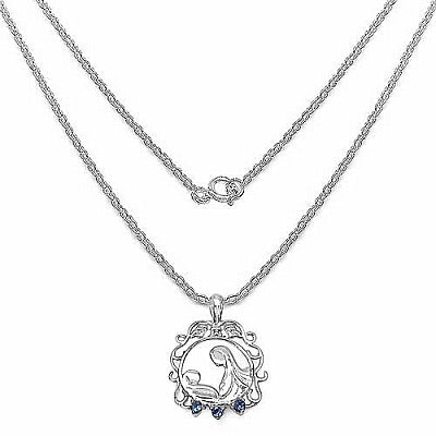 0.09CTW Genuine Tanzanite .925 Sterling Silver Pendant