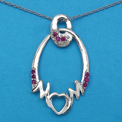 0.27CTW Genuine Ruby .925 Sterling Silver Pendant