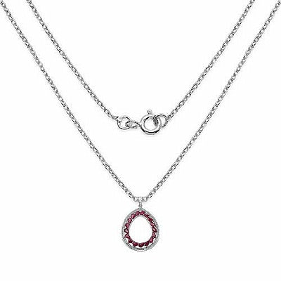 4.25CTW Genuine Ruby .925 Sterling Silver Pear Shape Pendant