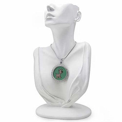 GEMARTINI Genuine Amethyst & Glass .925 Sterling Silver Pendant