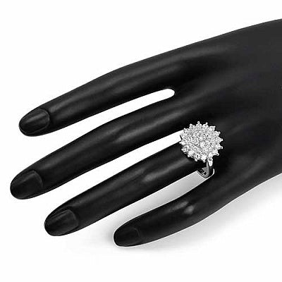 BridalMe 3.40CTW White Cubic Zirconia .925 Sterling Silver Cluster Ring