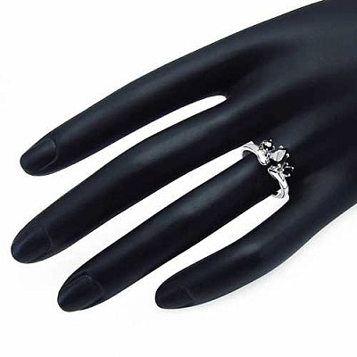1.21CTW Genuine Sapphire .925 Sterling Silver 3 Stone Ring