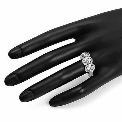 BridalMe 2.40CTW White Cubic Zirconia .925 Sterling Silver Cluster Ring