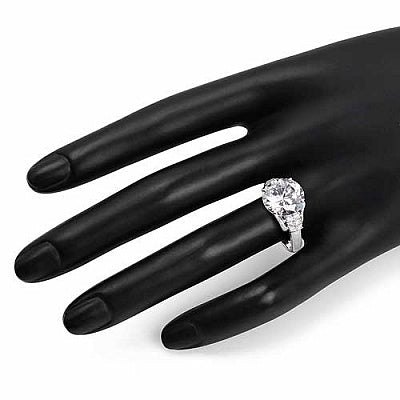 BridalMe 4.86CTW White Cubic Zirconia .925 Sterling Silver Solitaire Ring