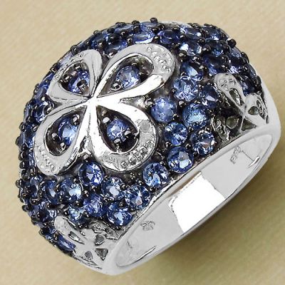 2.26CTW Genuine Tanzanite .925 Sterling Silver Ring