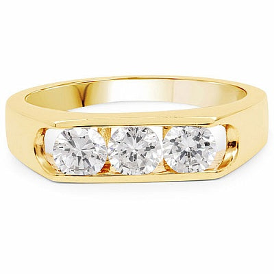1.70CTW Genuine White Cubic Zircon .925 Sterling Silver Gold Plating Ring