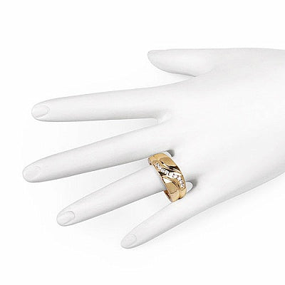 0.70CTW Genuine White Cubic Zircon .925 Sterling Silver Gold Plating Men's Ring