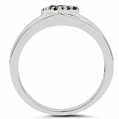 0.14CTW Genuine Black Diamond .925 Sterling Silver Ring