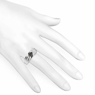 0.14CTW Genuine Black Diamond .925 Sterling Silver Ring