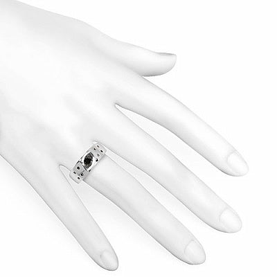 0.59CTW Genuine Black Diamond .925 Sterling Silver Ring