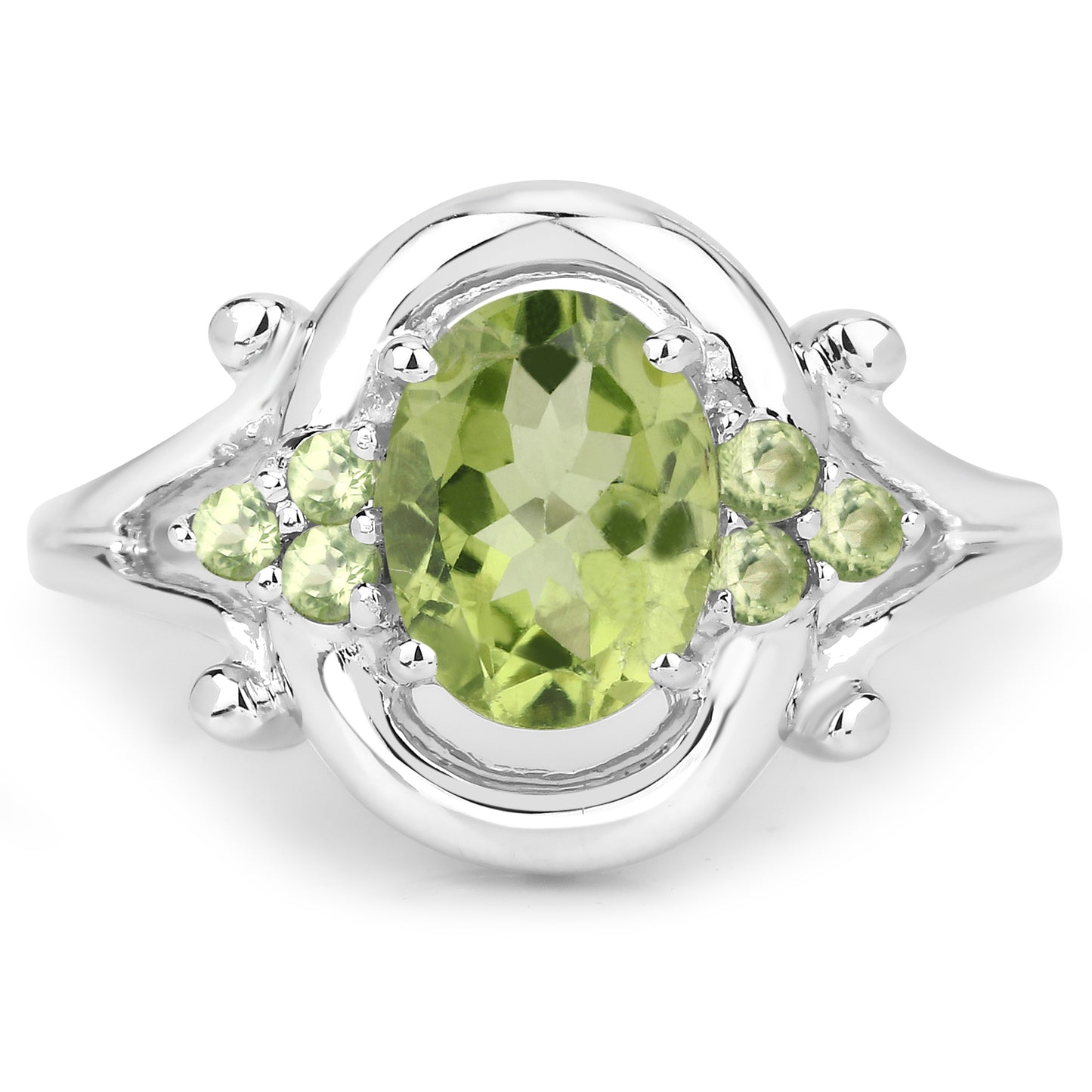 Genuine Peridot Sterling Silver Ring
