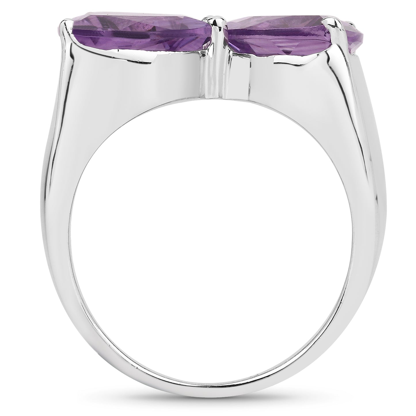 Genuine Amethyst Sterling Silver Promise Ring