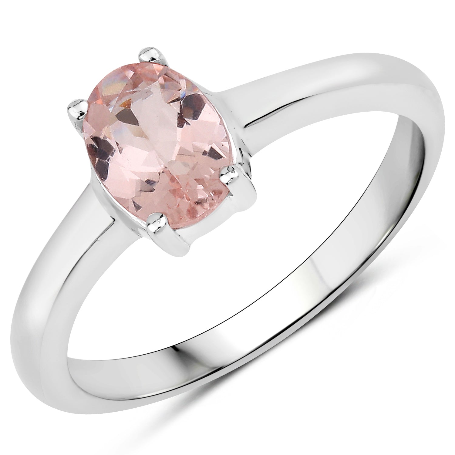 Genuine Morganite Sterling Silver Solitaire Ring – Johareez