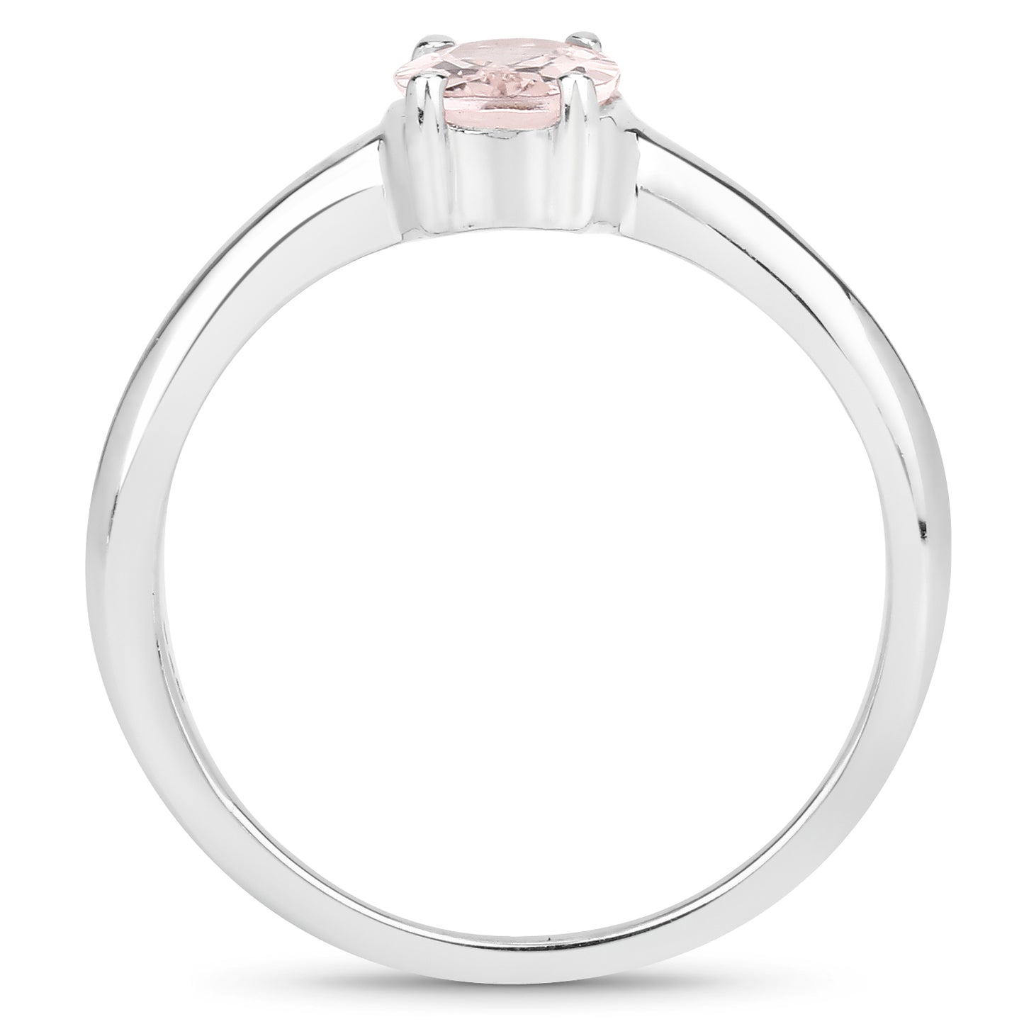 Genuine Morganite Sterling Silver Solitaire Ring