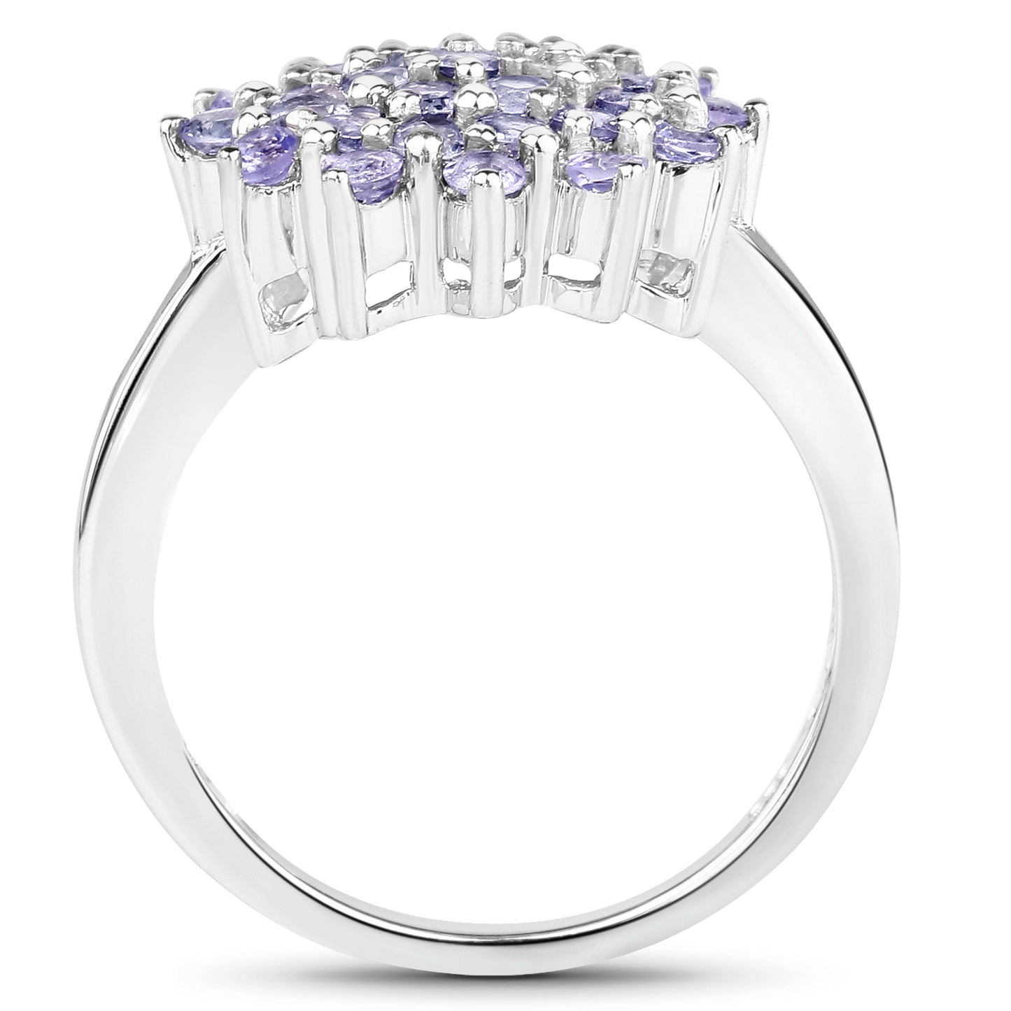 Genuine Tanzanite Sterling Silver Graduated Ring