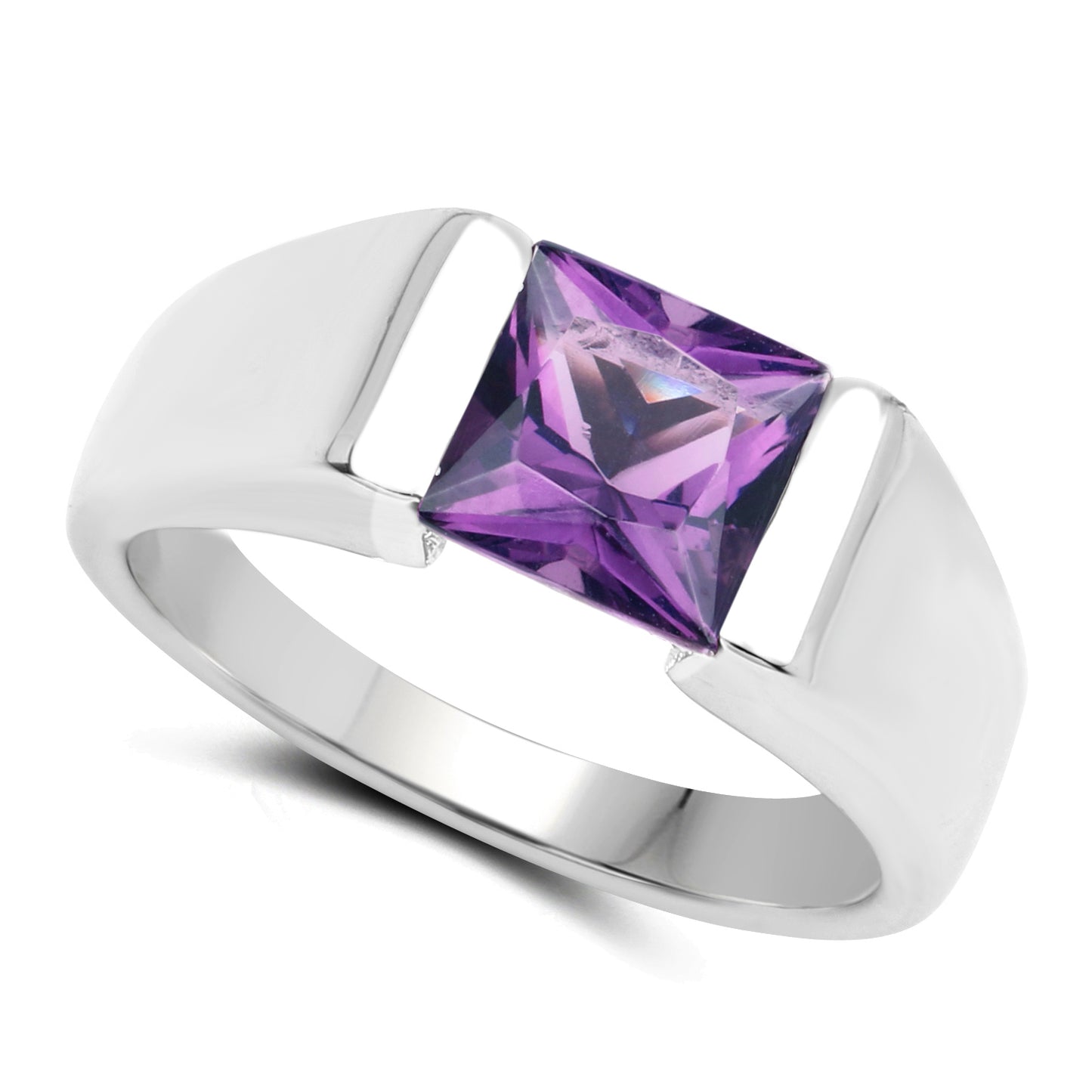 Genuine Amethyst Sterling Silver Ring