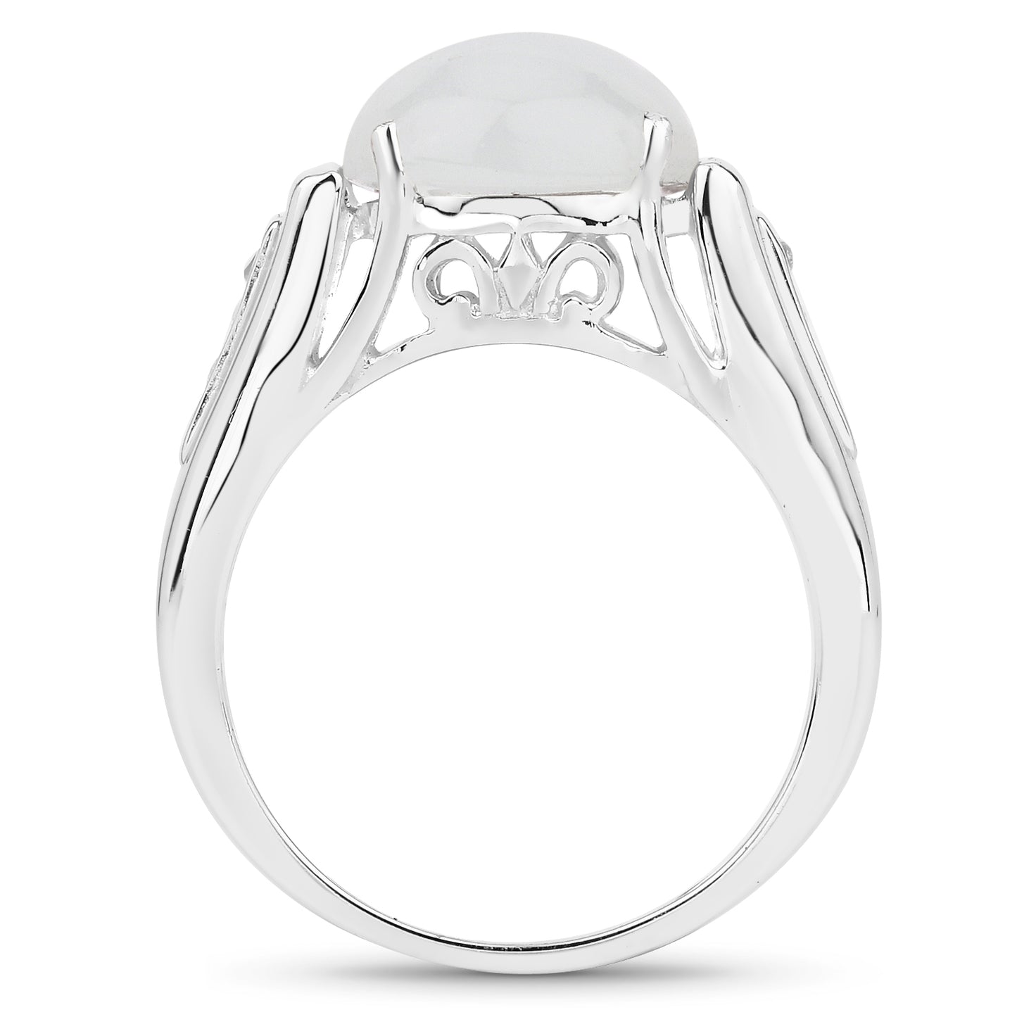 Genuine Opal and White Topaz Sterling Silver Ring